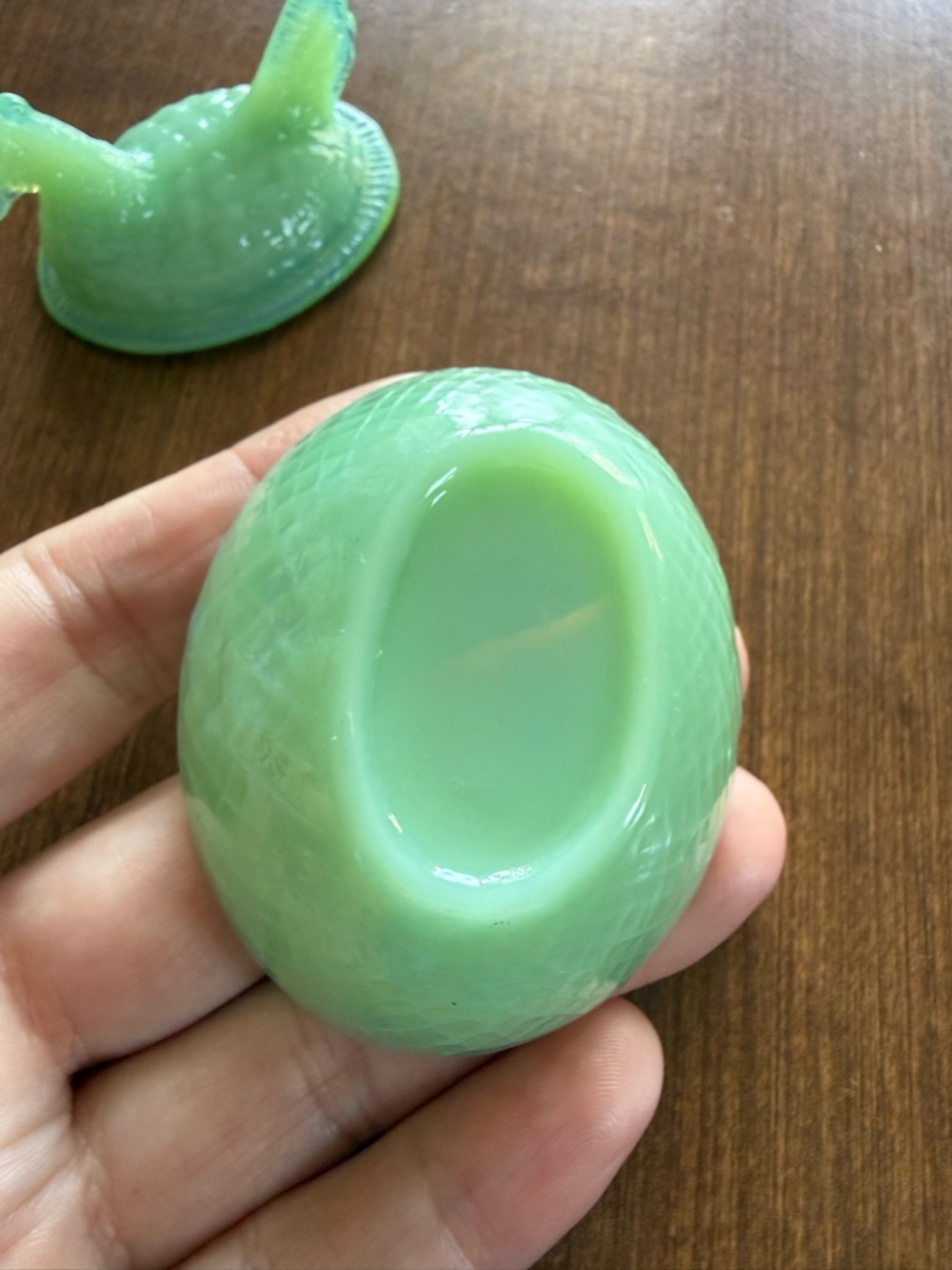 Import Jadeite mini hen on nest - not vintage - Picture 4 of 4